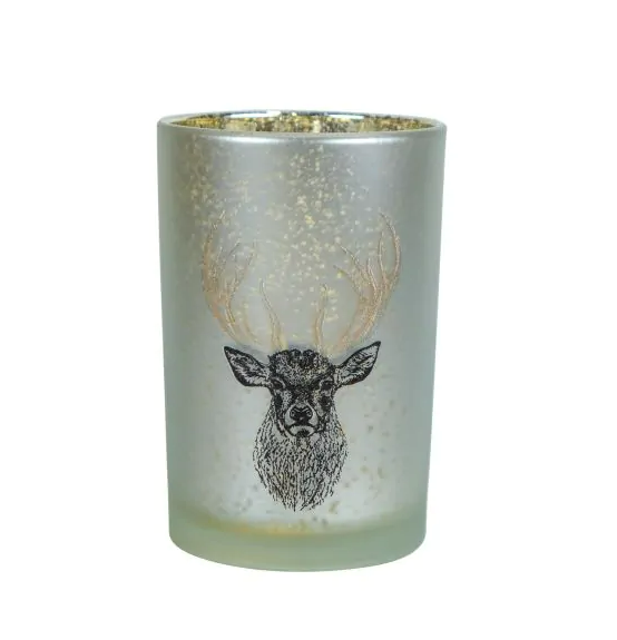 Mars & More Lanterne cerf bois doré grand 18cm