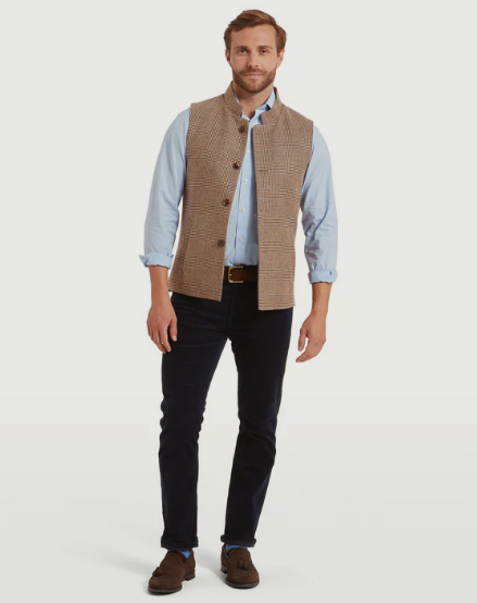 Schoffel Berwick gilet tweed loden green