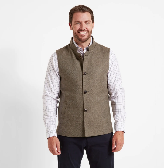 Schoffel Berwick gilet tweed loden green