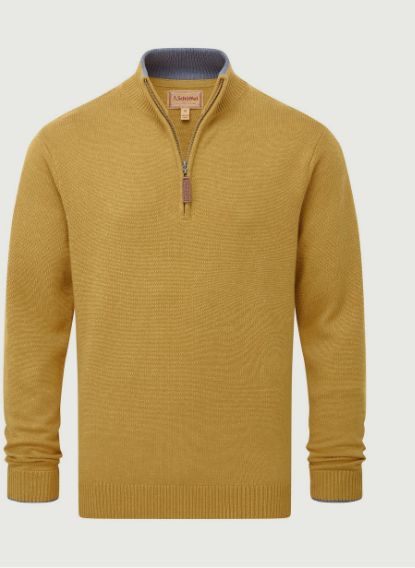 Schoffel Blair trui met 1/4 rits mosterd