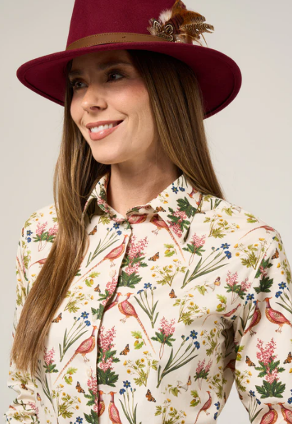 Alan Paine Lawen bedrukte blouse