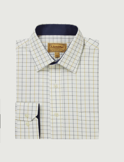 Schoffel Burnham hemd Tattersall klassiek