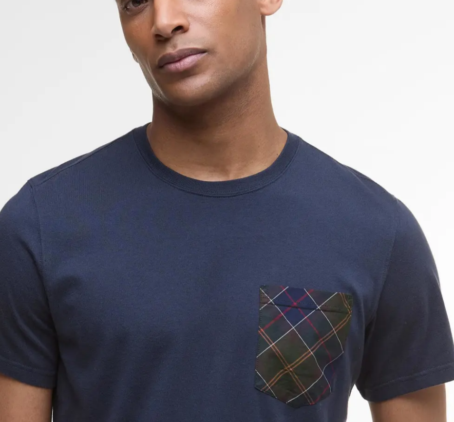 Barbour T-shirt bleu Tartan