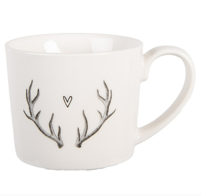 Tasse porcelaine bois cerf