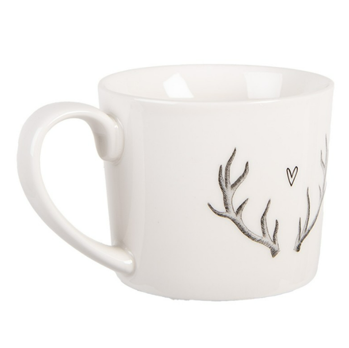 Tasse porcelaine bois cerf
