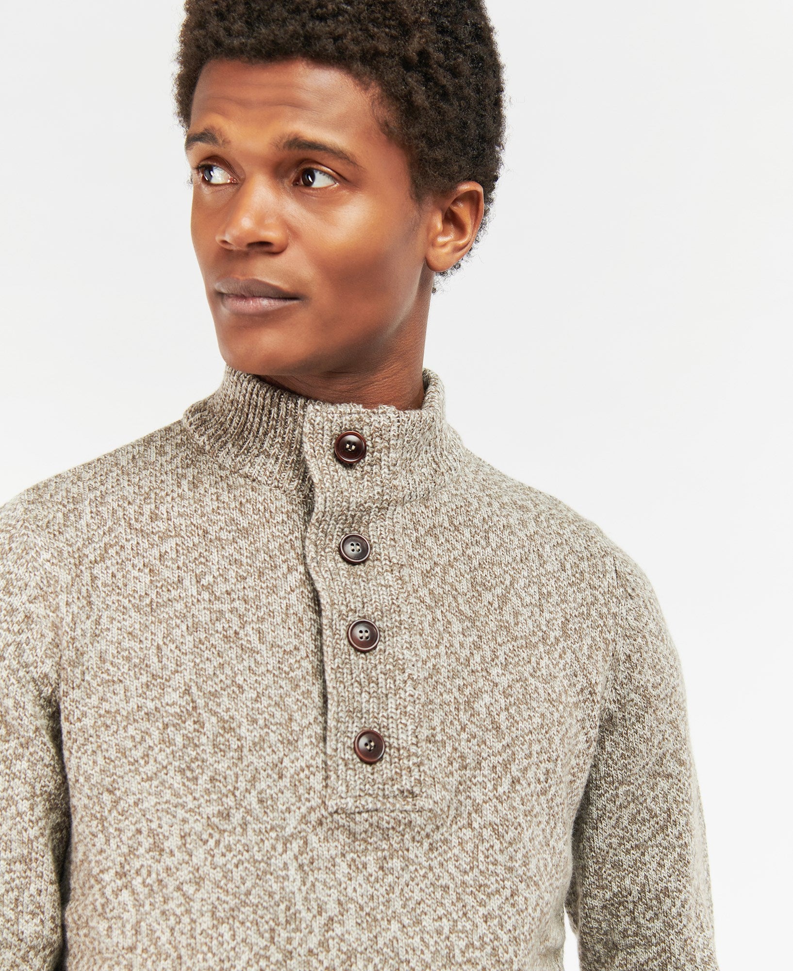 Barbour Wollen trui met kraag met ritssluiting mkn1331