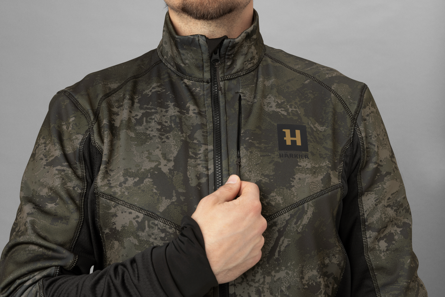 Harkila camo fleecejas noctyx zwart