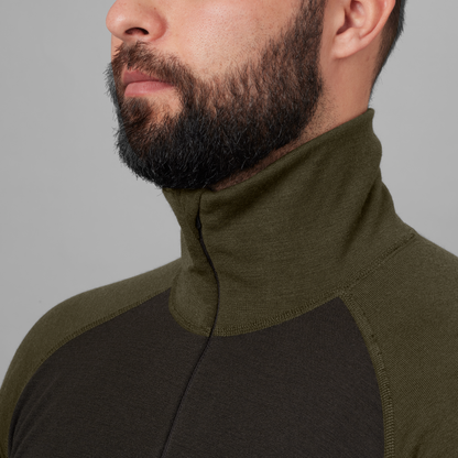 Harkila Base Warm Zip Neck Willow green