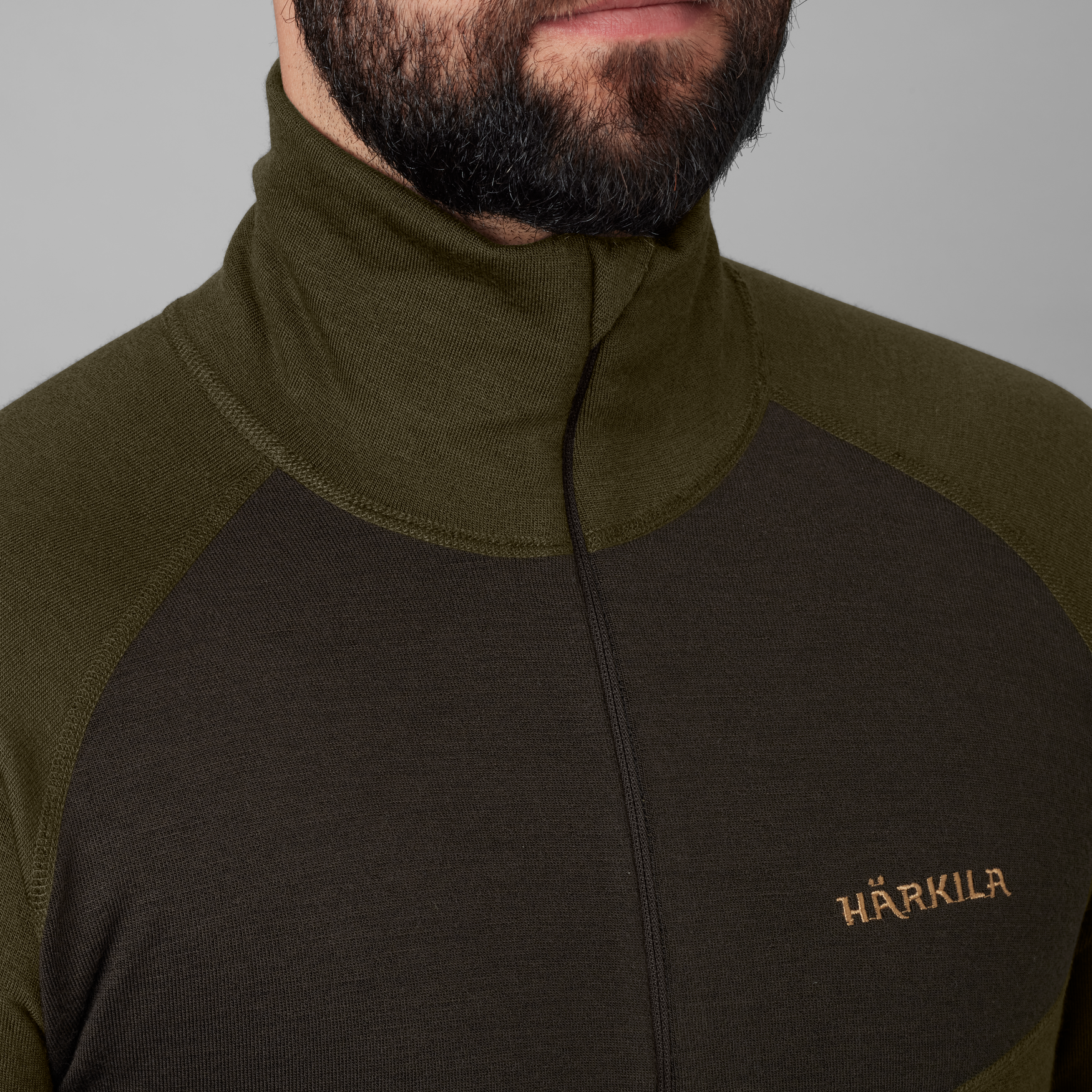 Harkila Base Warm Zip Neck Willow green