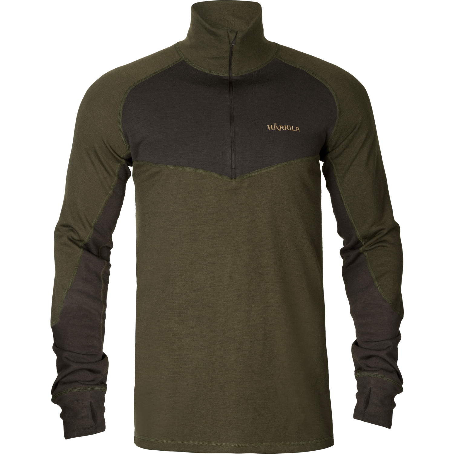 Harkila Base Warm Zip Neck Willow green