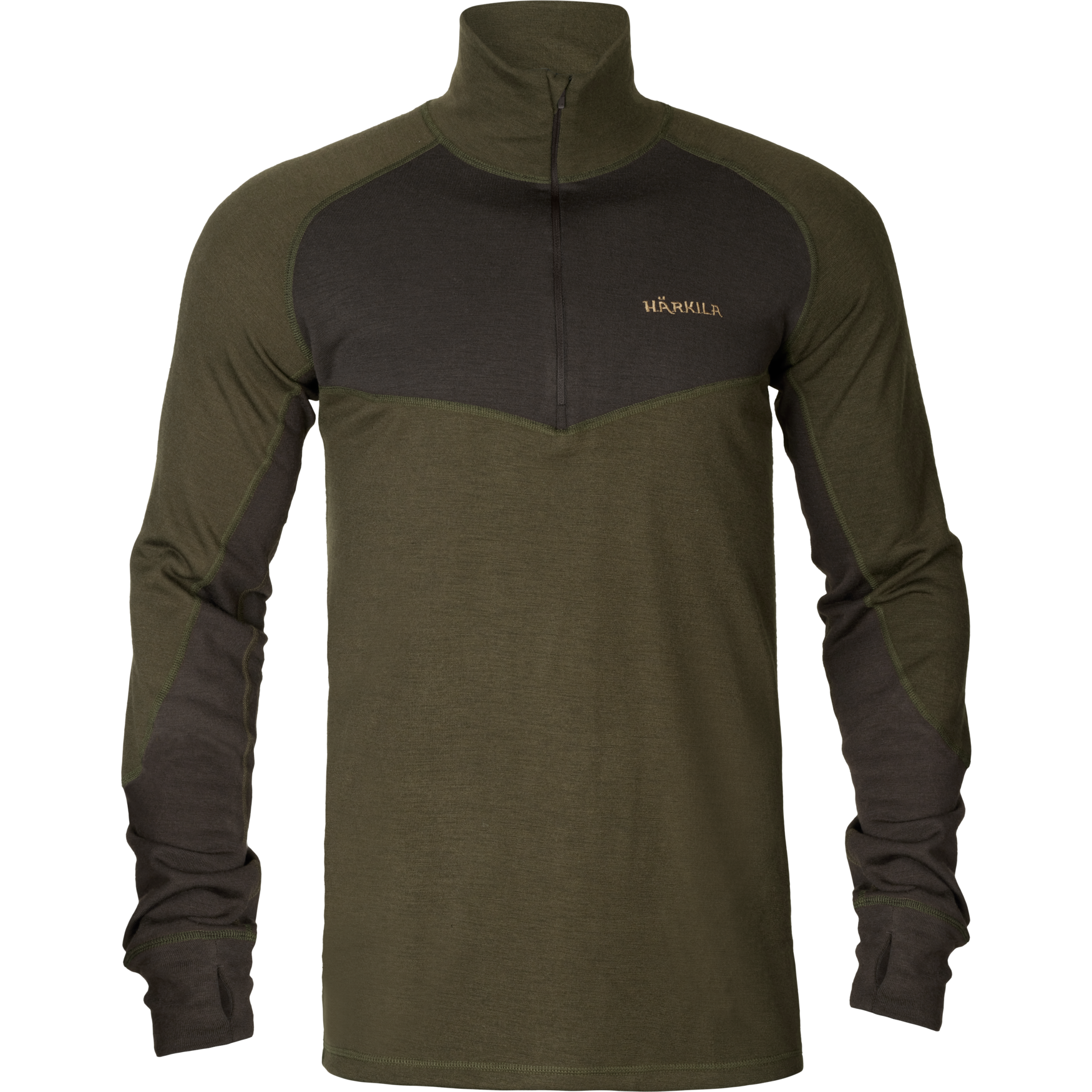 Harkila Base Warm Zip Neck Willow green