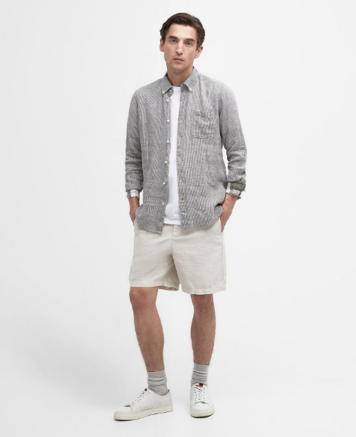 Barbour hemd lin olive