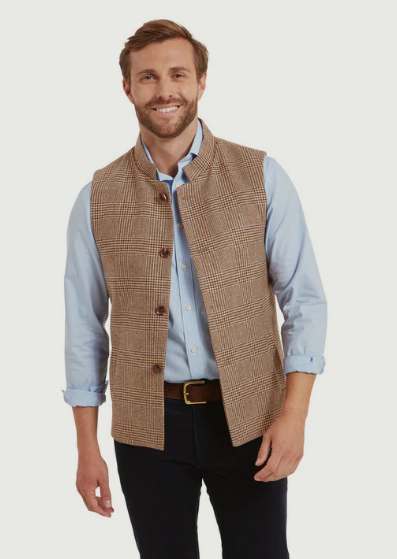 Schoffel Berwick gilet tweed loden green