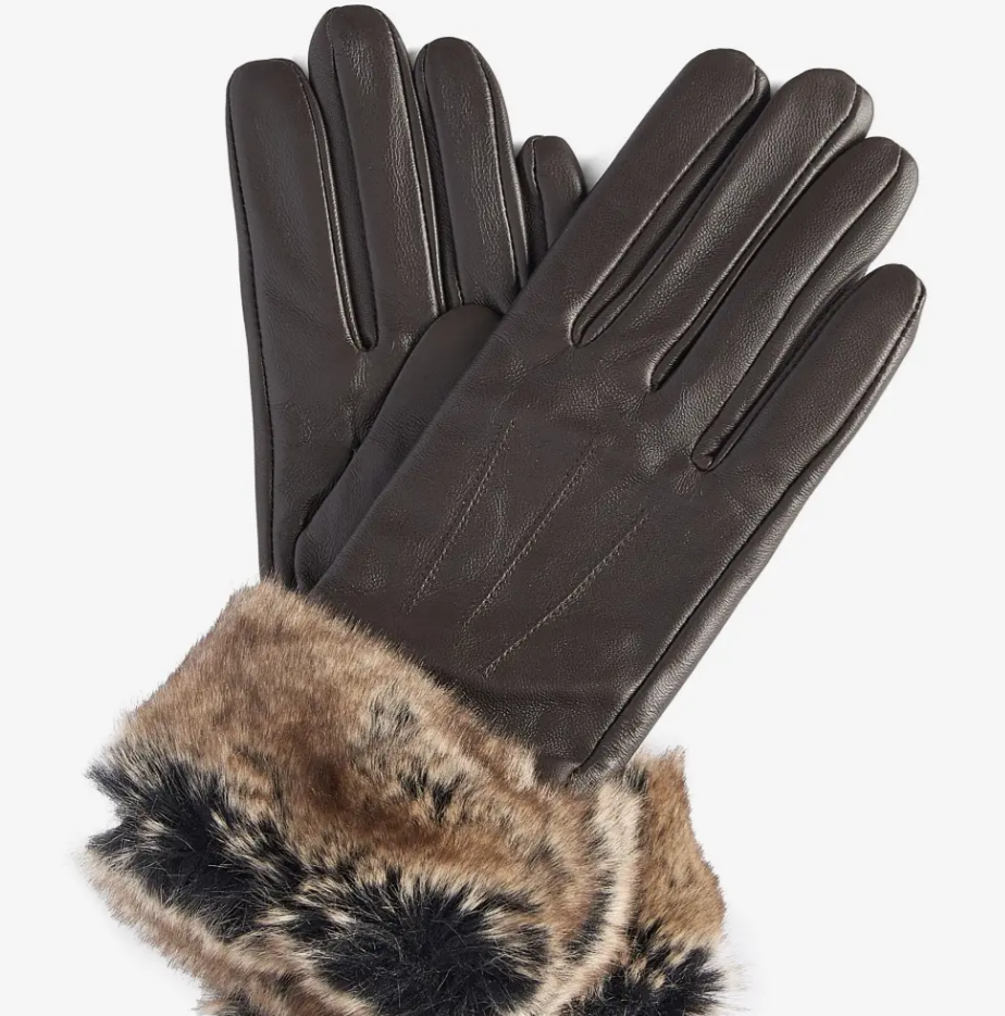 Barbour Gants cuir + fourrure