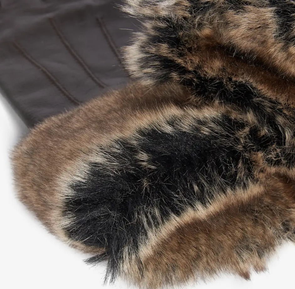 Barbour Gants cuir + fourrure