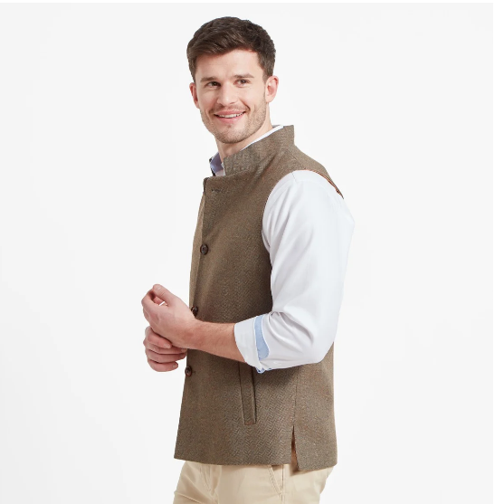Schoffel Berwick gilet tweed loden green
