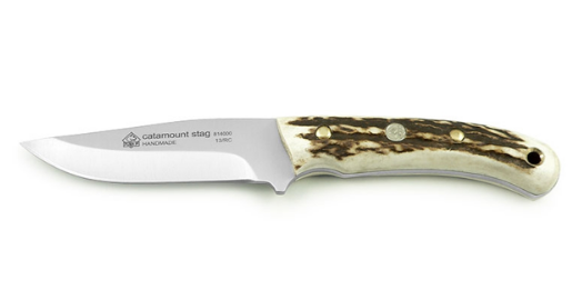 Puma Puma IP Catamount Stag Handle Spanish Made Hunting Knife With Leather Sheath
