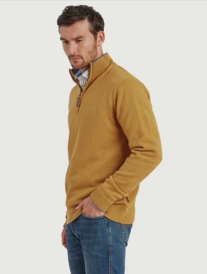 Schoffel Blair 1/4 zip jumper mustard