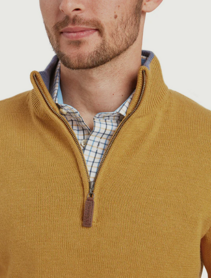 Schoffel Blair 1/4 zip jumper mustard