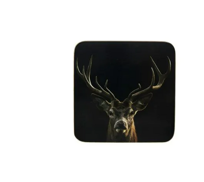 Sous-Verres cerf rouge noir 10x10cm (6)