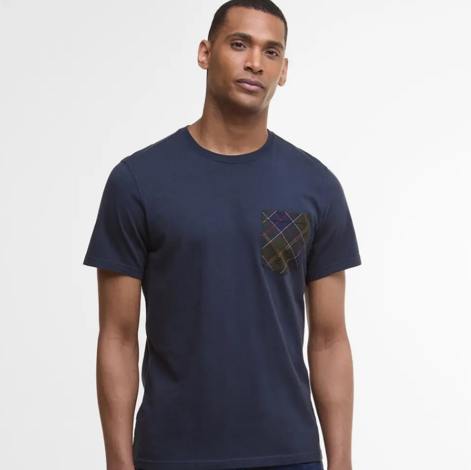 Barbour T-shirt bleu Tartan
