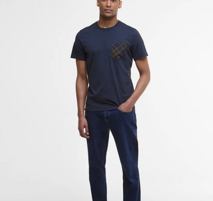Barbour T-shirt bleu Tartan