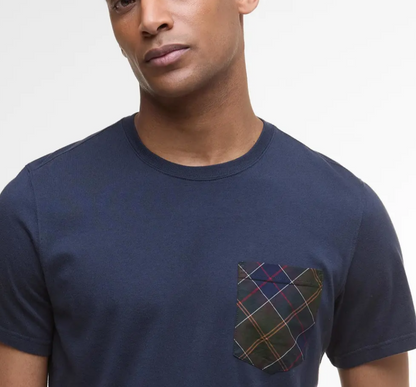 Barbour T-shirt bleu Tartan