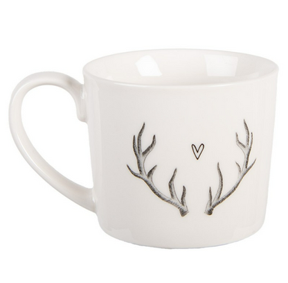 Tasse porcelaine bois cerf