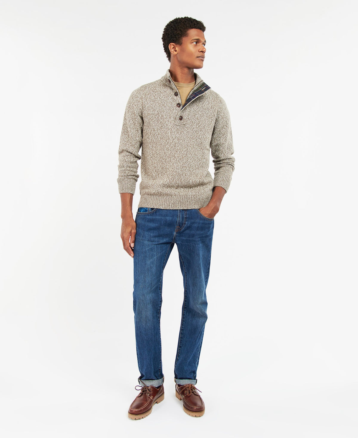 Barbour Wollen trui met kraag met ritssluiting mkn1331