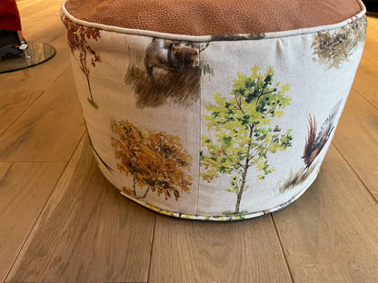 Hermine P pouf/ tabouret animaux de la forêt