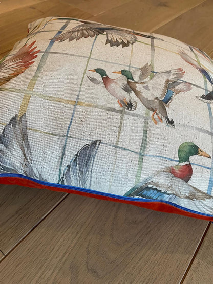 Hermine P Coussin carré canards